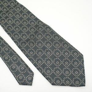 Alfani Black Beige Woven Silk Tie Wide‎ Geometric